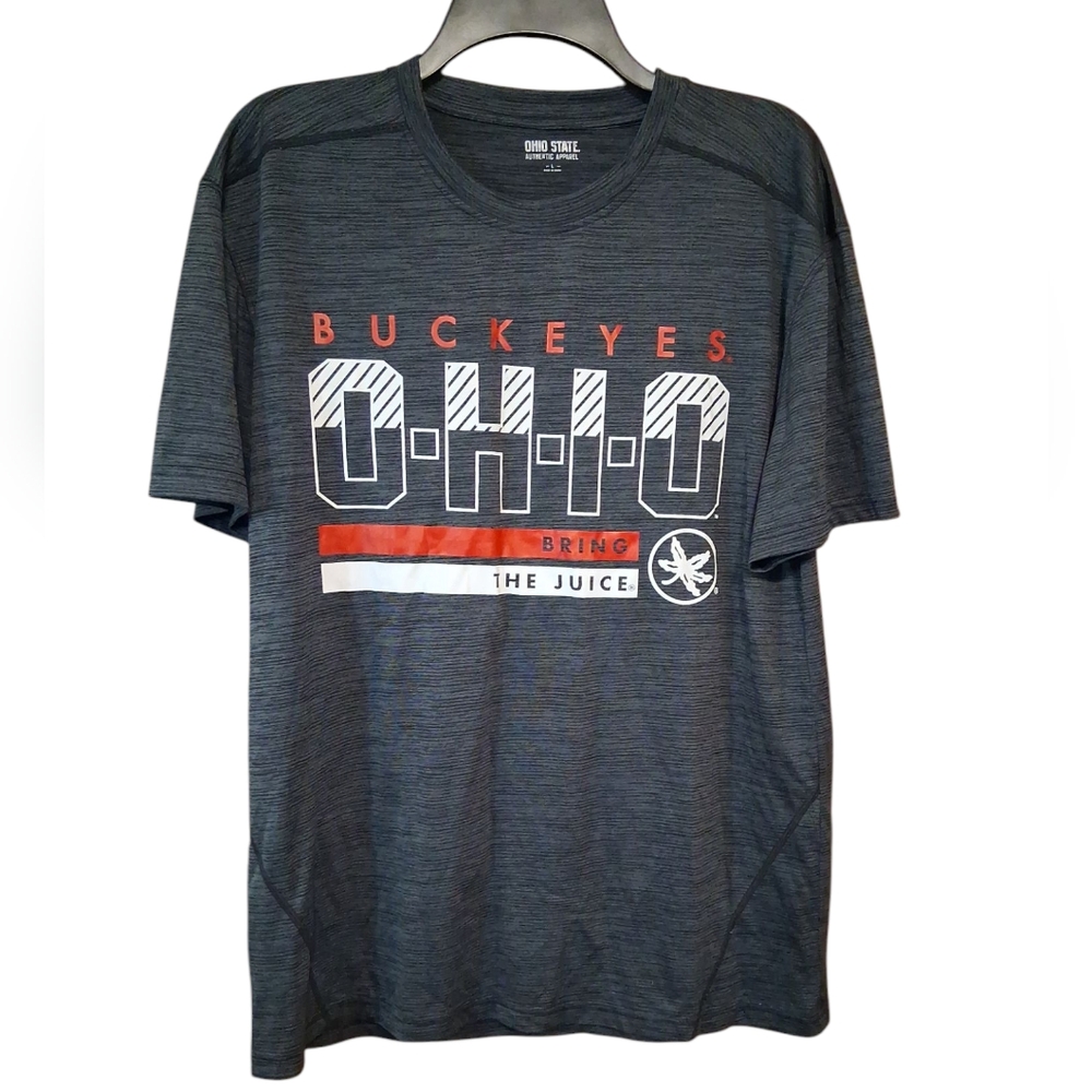 Buckeyes Ohio Gray Men's Athletic T-Shirt Large
